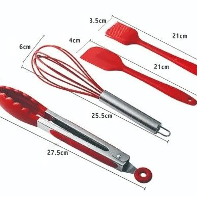 Set of kitchen silicone tools - 10 pcs