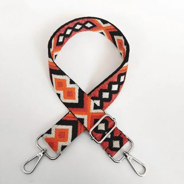 Luxury handbag strap with adjustable length with Aztec design - more variants Edwin