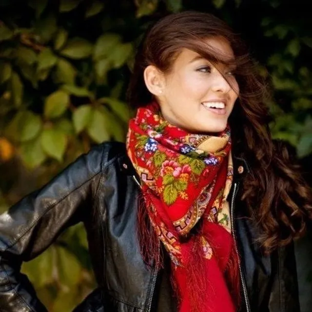 Ladies scarf with flowers - 12 colours
