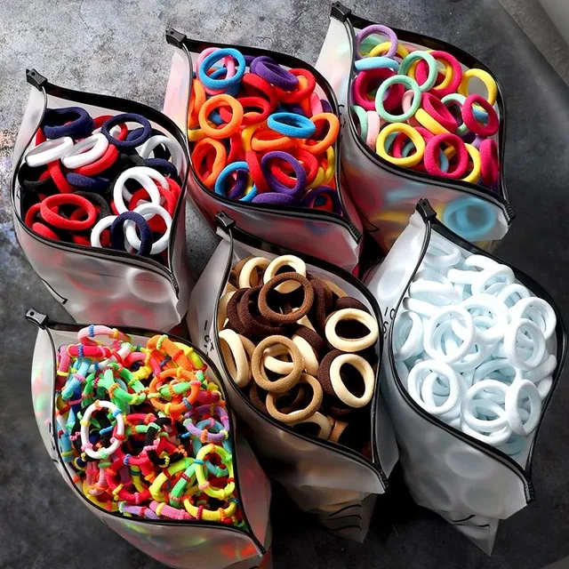 Beautiful hair elastics - 100 pieces