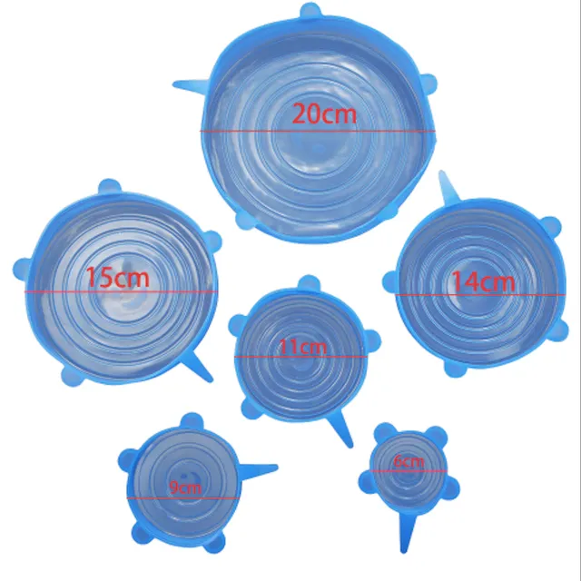 Silikonowe pokrywy do pojemników 6 szt.