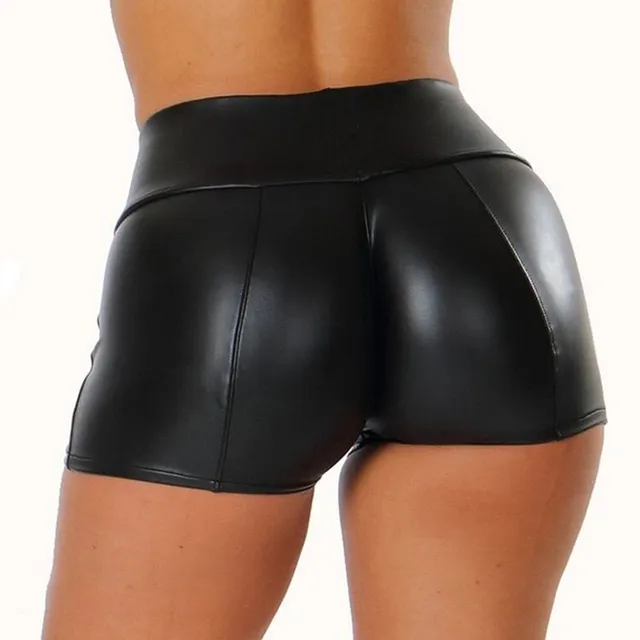 Women's leatherette mini shorts - Gledys