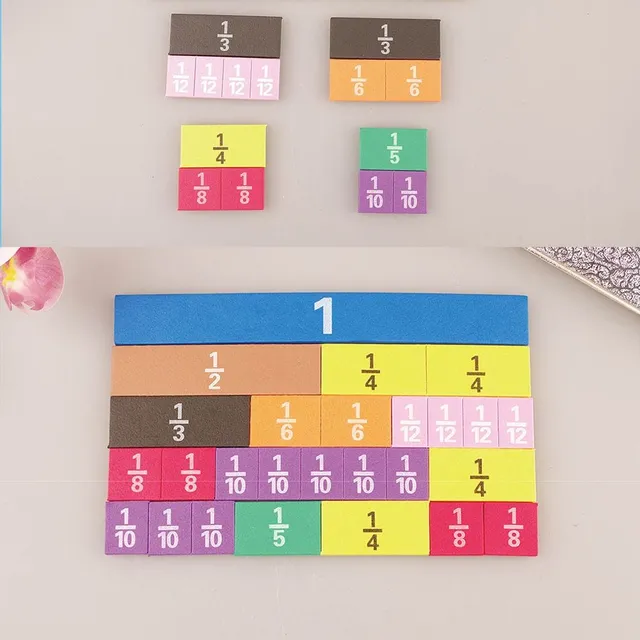 Kids' jigsaw puzzle with fractions