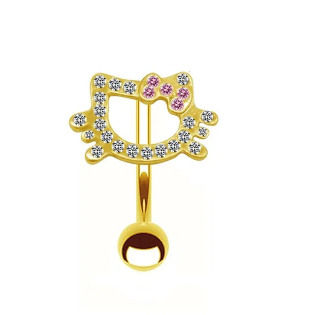 Simpatico piercing all'ombelico con ornamento pendente di Hello Kitty