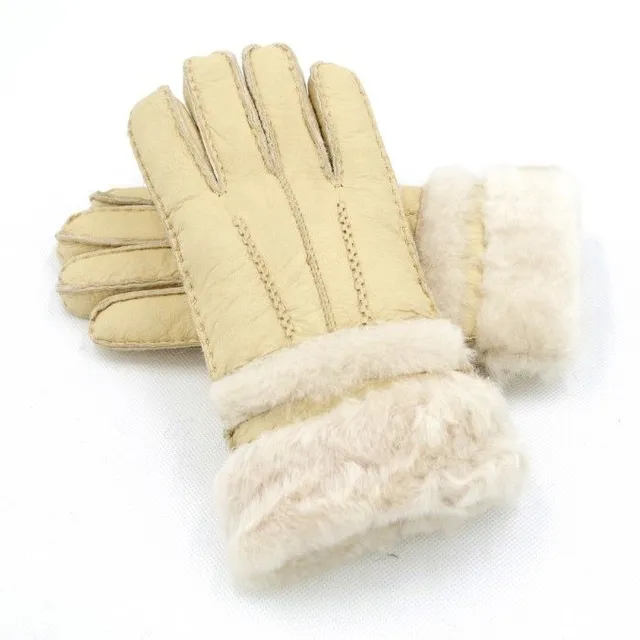 Mănuși de iarnă din piele de oaie pentru femei