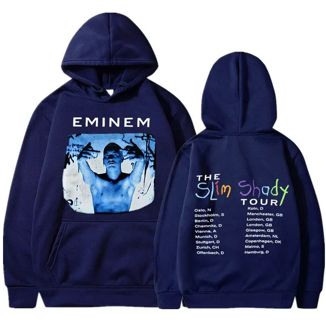 Trends sweatshirt with kangaroo and hood with print of known rapper EMINEM