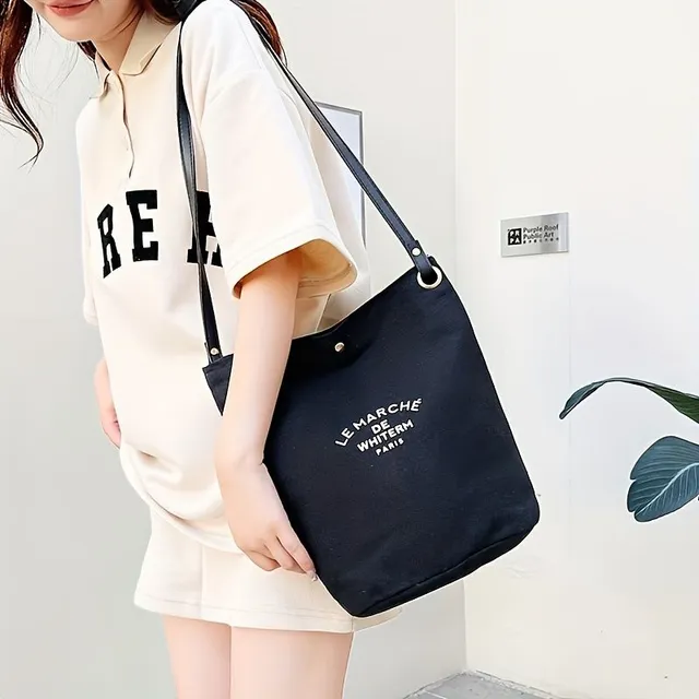 Student backpack, canvas crossbody bag and one tote bag in one