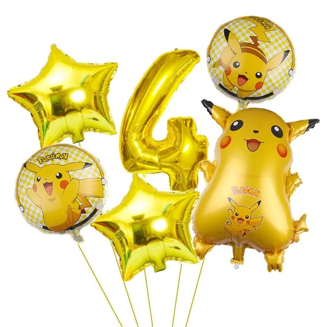 Gyermek születésnapi felfújható léggömbök Pokémon motívummal ellátott számmal