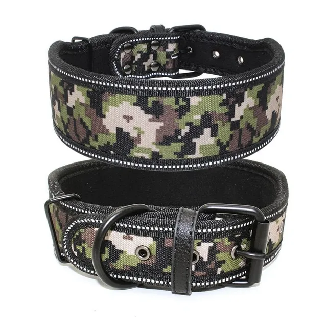 Padded wide reflective collar for dogs