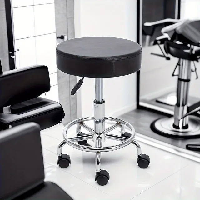 1 pc Rotary and height adjustable stool with padding for hairdressers, offices, bedrooms and living rooms