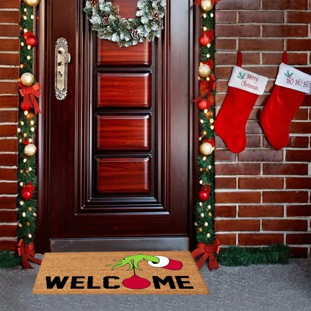 Felpudo navideño antideslizante y lavable 40x60 cm para puertas de entrada