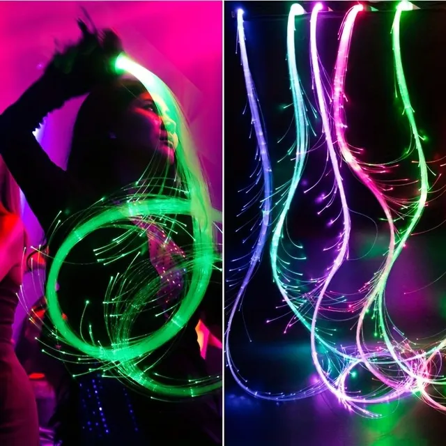 LED Dance Whips - Fiber Charging Belt, RGB Light for Dance Colors