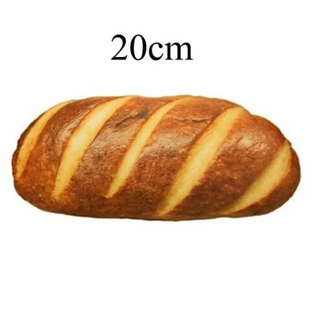 3D plyšový měkký polštář - chleba