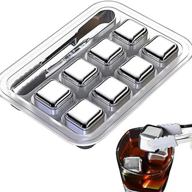 Reusable stainless steel ice cubes (pack of 8)