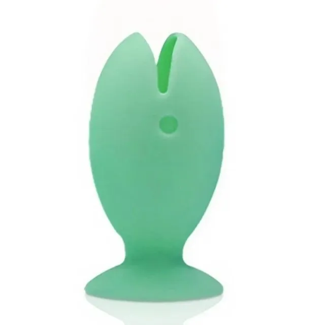 Cute silicone toothbrush holder in the shape of a fish - multiple colour options