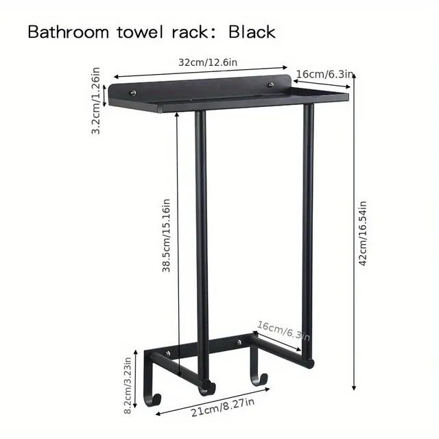 1 pc iron towel rack, hanging bathroom shelf without punching, multifunctional shelves for towel organizer, cosmetic and shower holder, bathroom accessories, organizational supplies
