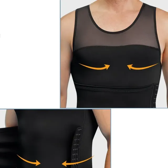 Male compression vest to strengthen the abdomen, body forming and body slimming