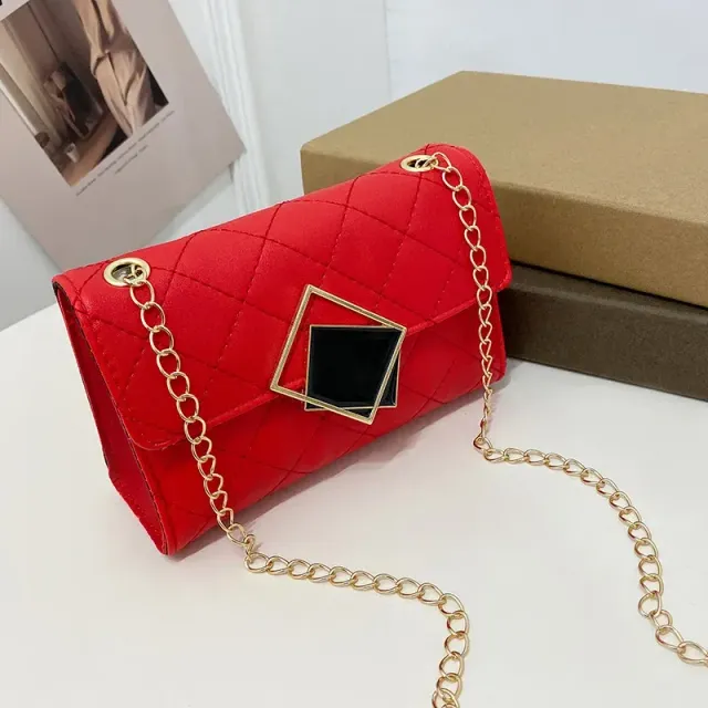 New fashionable and leisure high quality chessboard embroidery chain single-armed small square bag