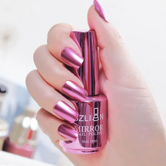 Luxury matt nail polish with trendy metallic effect - several colour variants