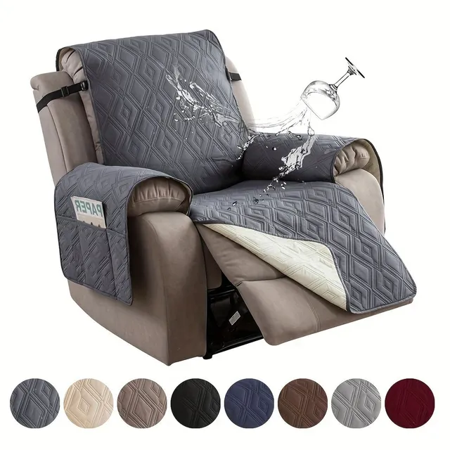 Housse imperméable pour fauteuil avec fonction de relaxation, antidérapante avec poche, housse lavable pour fauteuil/meubles, adaptée aux animaux de compagnie