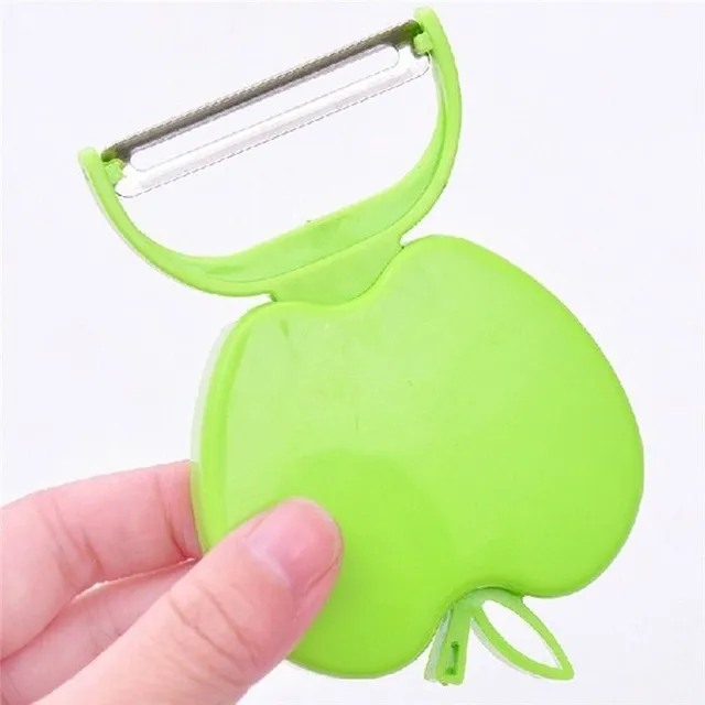 Apple-shaped folding peeler