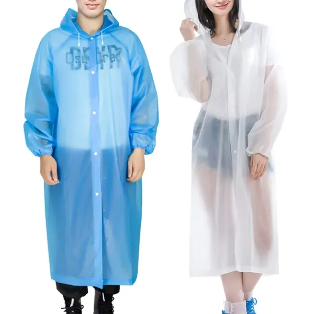 Imperméable transparent en EVA pour femmes et hommes avec capuche pour activités en extérieur