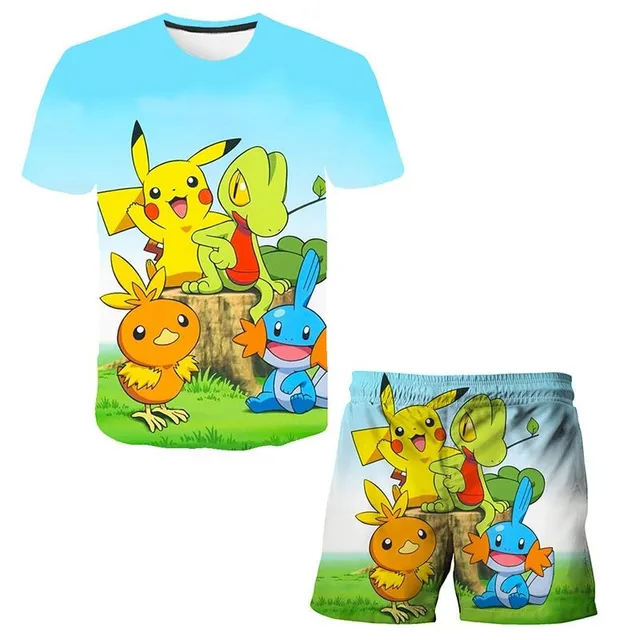 Set tricou și pantaloni scurți pentru copii Pokémon - 2 bucăți