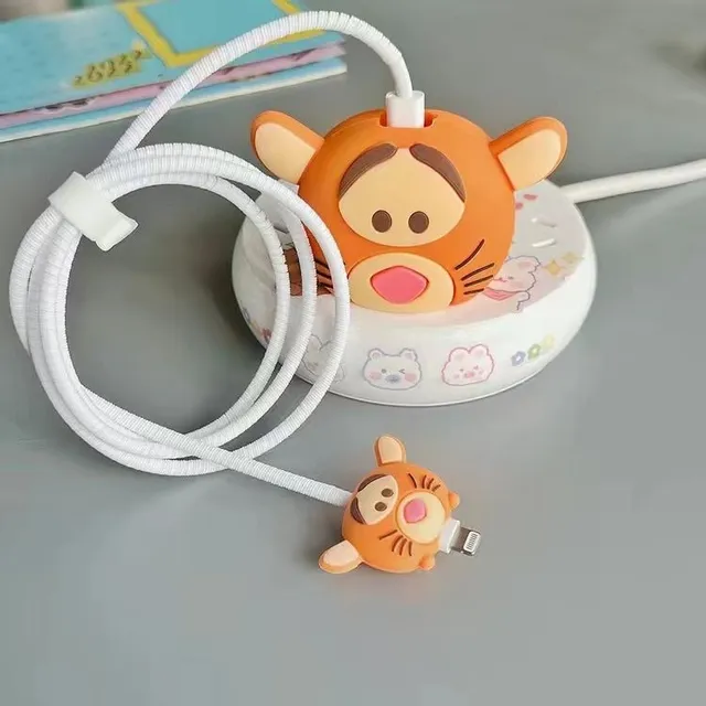 Cute protective cover for the charging adapter with popular animated characters