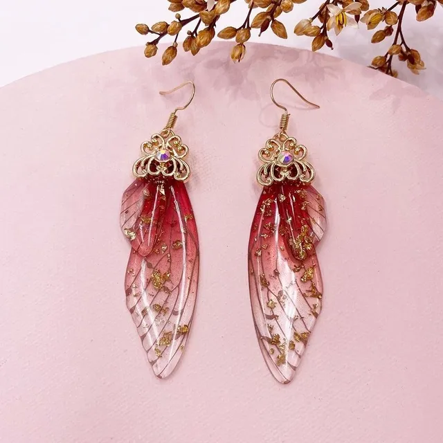 Women's dangle earrings wings Jeanice