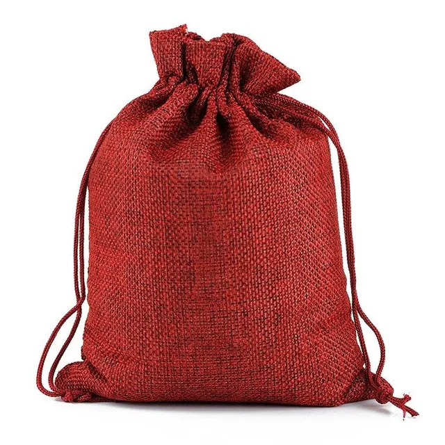 50 pcs of 7 x 9 cm jute linen gift bags in various colours