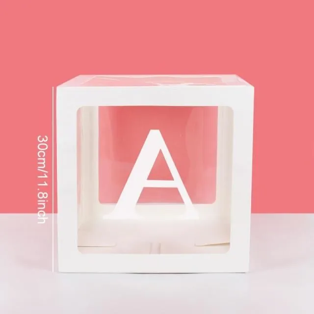 Transparent cubes with letters