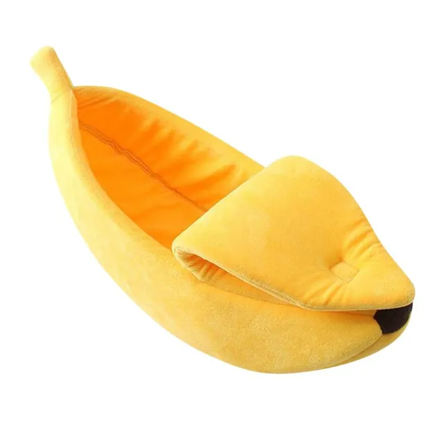 Cat bed in the shape of a banana