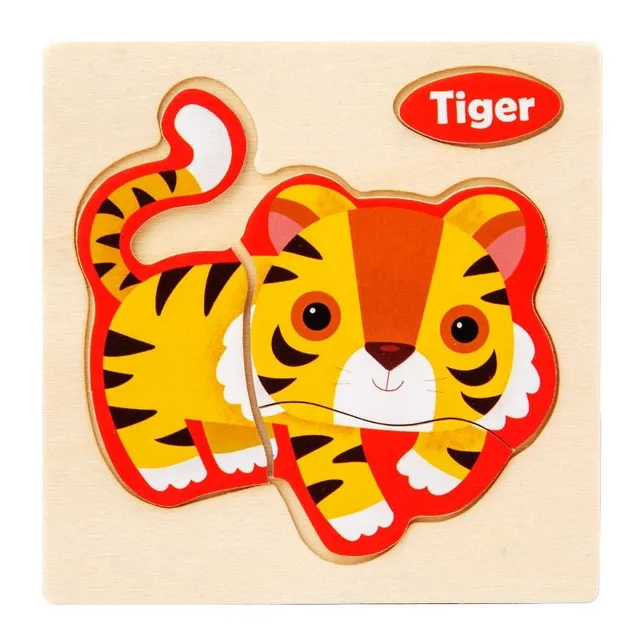 Wooden 3D jigsaw puzzles for the smallest children