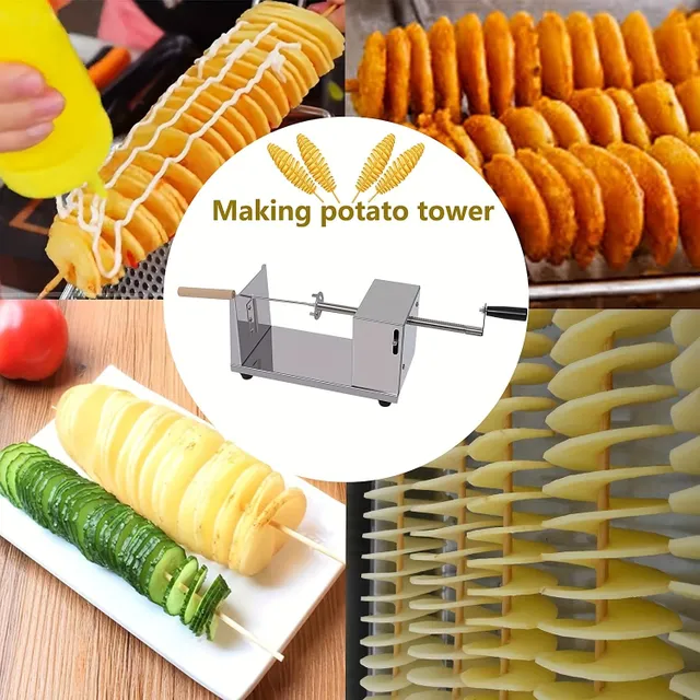 Manual Tornador for potatoes: Spiral cutter, stainless steel twister - also for bats, zucchini, carrots, cucumber - kitchen aid