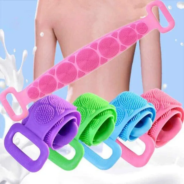Silicone reusable modern single-colour shower brush for easy back washing