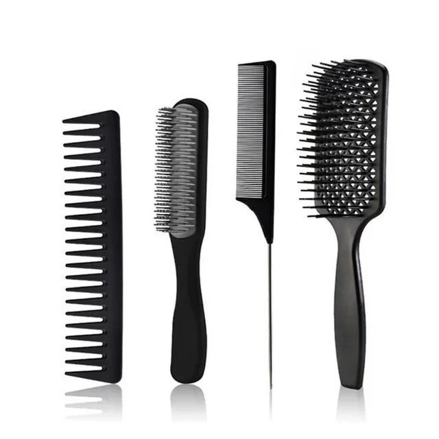 Professional set of modern single color hair brushes 4 pieces Tegan