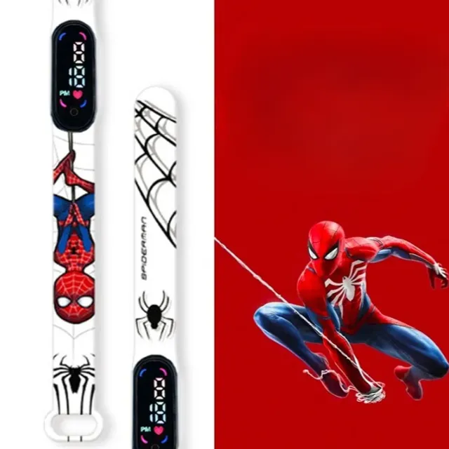Stylové dětské digitální hodinky s krokoměrem a motivy oblíbeného Spider-man