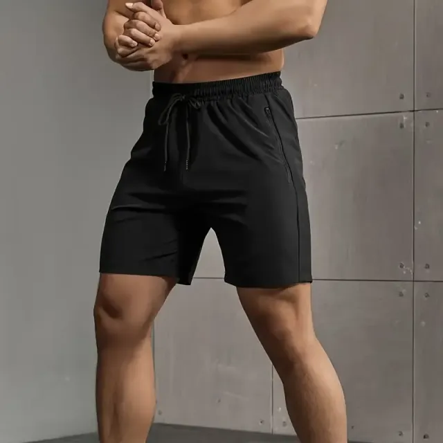 Men's comfortable summer shorts - free style, home, fitness, with pockets and drawstring