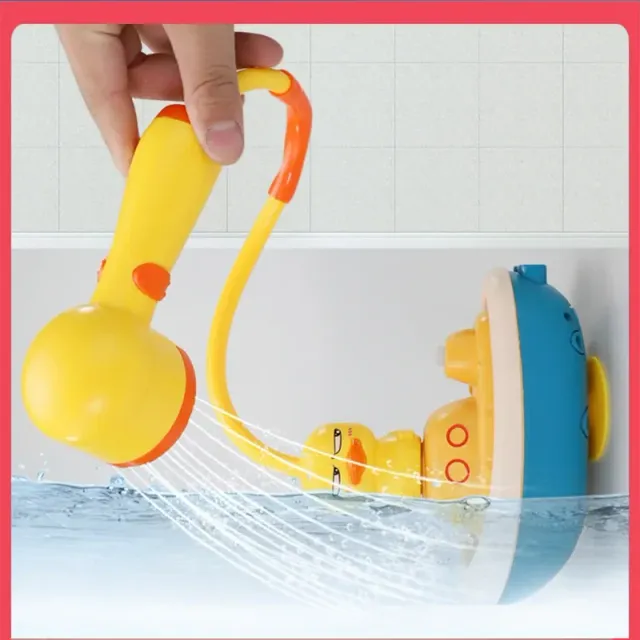 Jucărie de baie pentru copii - rață electrică care stropșește apă, jucărie de duș plutitoare, jucărie de baie, duș pentru cadă, rață mică, jucărie pentru copii, cadou
