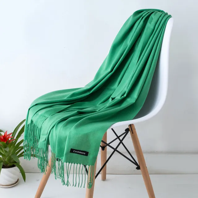 Stylish unisex cashmere scarf - 22 colours zelena