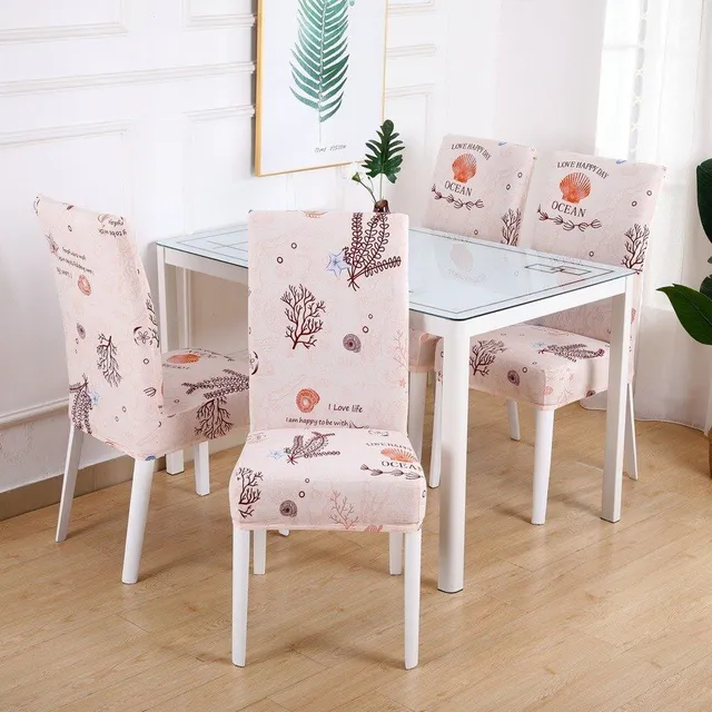 Oryginalna elastyczna powłoka na krześle jadalnym - róż