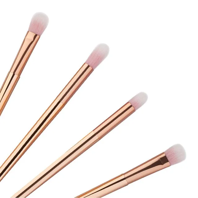 Set of 4 eyeshadow brushes in golden pink