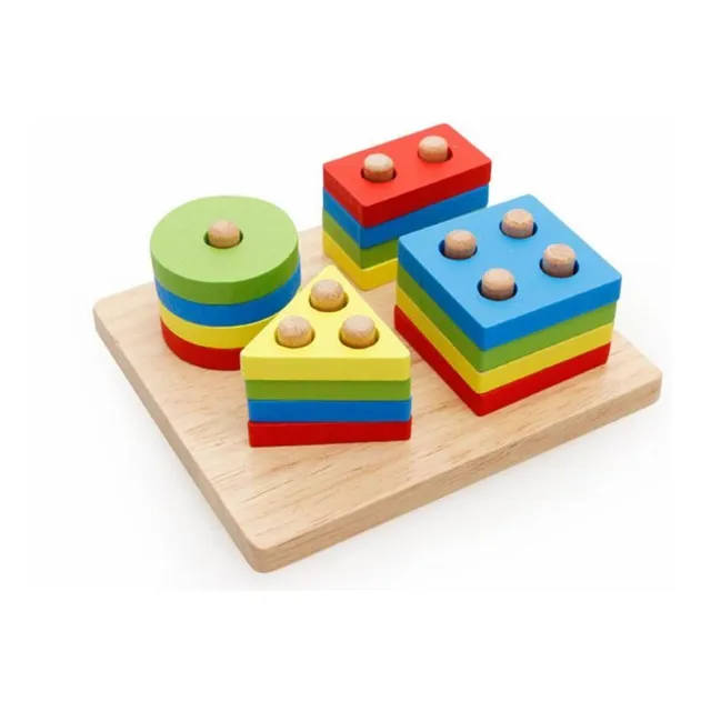 Wooden puzzle geometric shapes