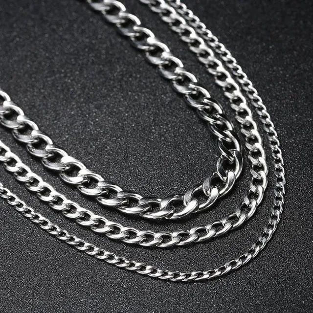 Unisex robust necklace - silver