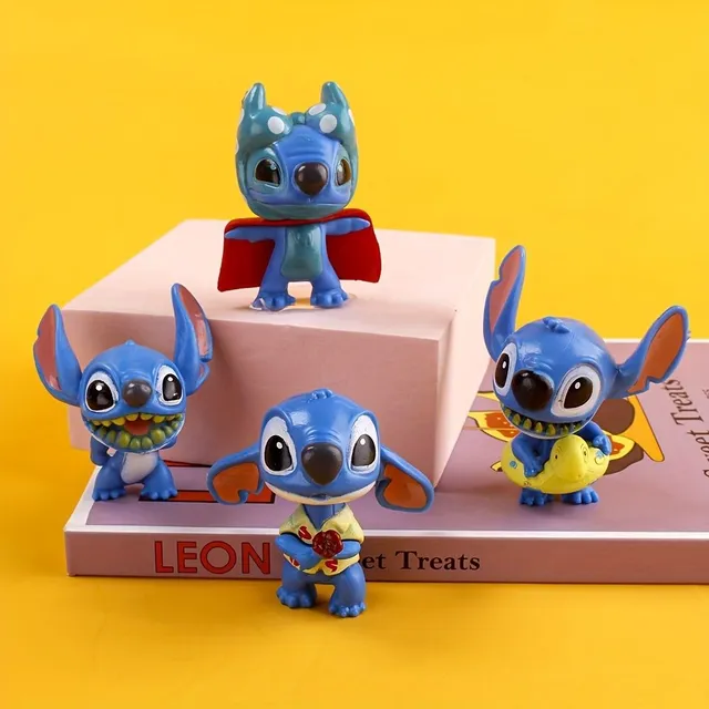 10 Kusů, Disney Ručně Vyráběný Stitch - Filmem Inspirované Modelové Panenky: Všestranná PVC Dekorace