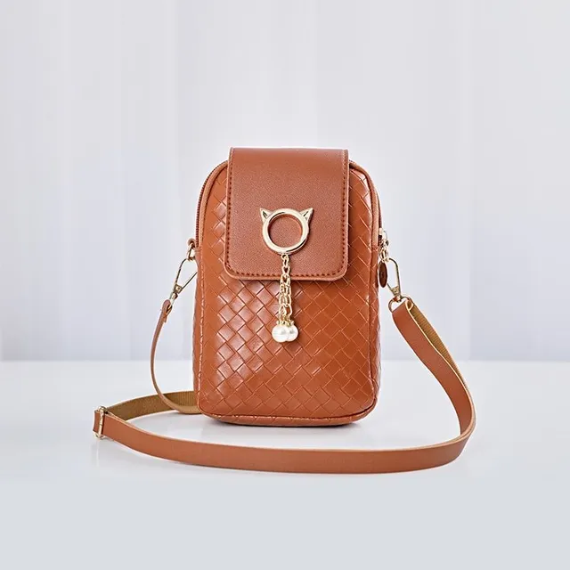 Dámska crossbody taška s roztomilou mačacou dekoráciou