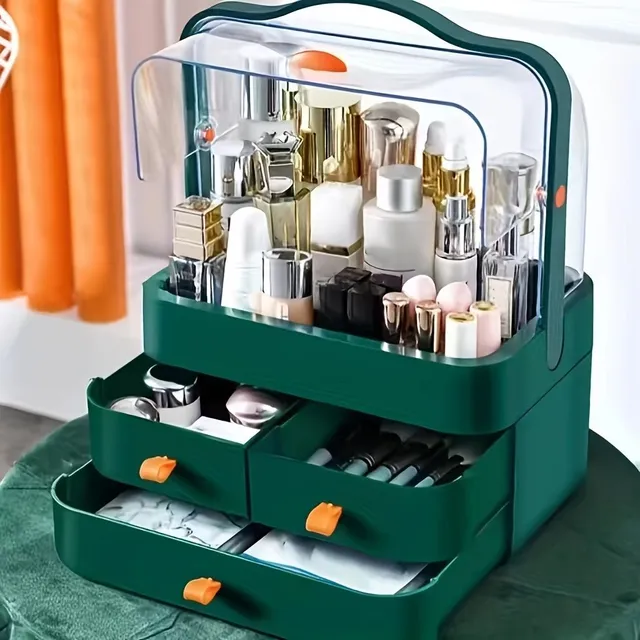 Spectacular cosmetic organizer with large capacity, storage boxes and drawers