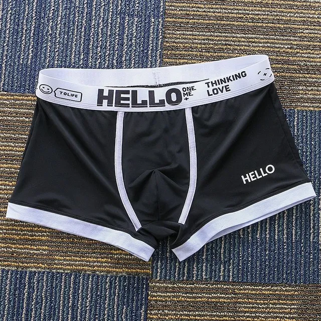 Men's comfortable modern stylish boxer shorts with Hello in interesting colours