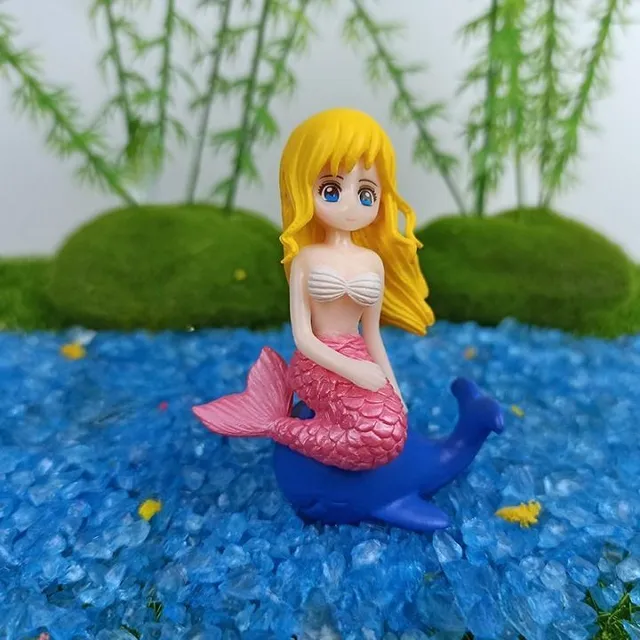 Design decoration for aquarium in the shape of cute mermaid - more variants