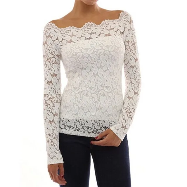 Lace top with long sleeves